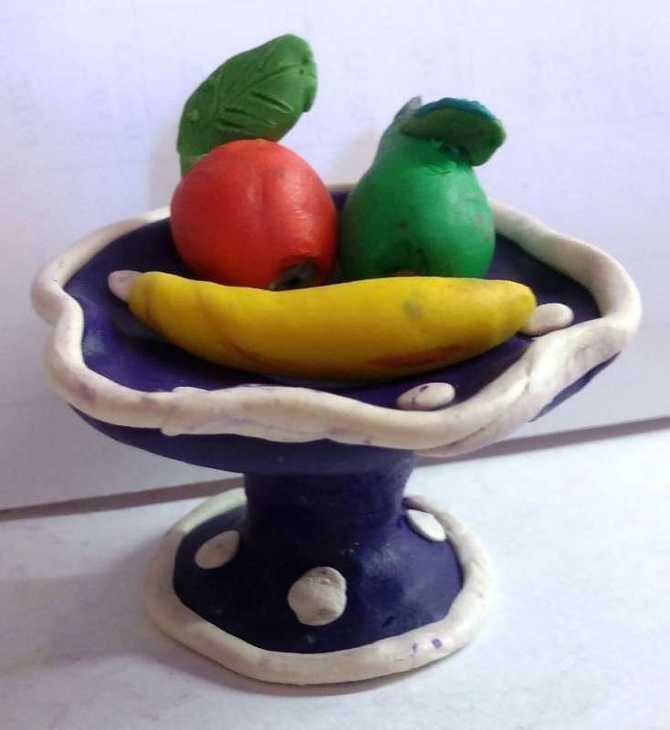 Поделки тарелка с фруктами из пластилина идеи по изготовлению своими руками фото