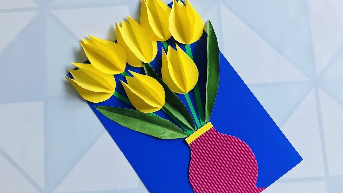Поделки цветок из бумаги на картоне  идеи по изготовлению своими руками фото