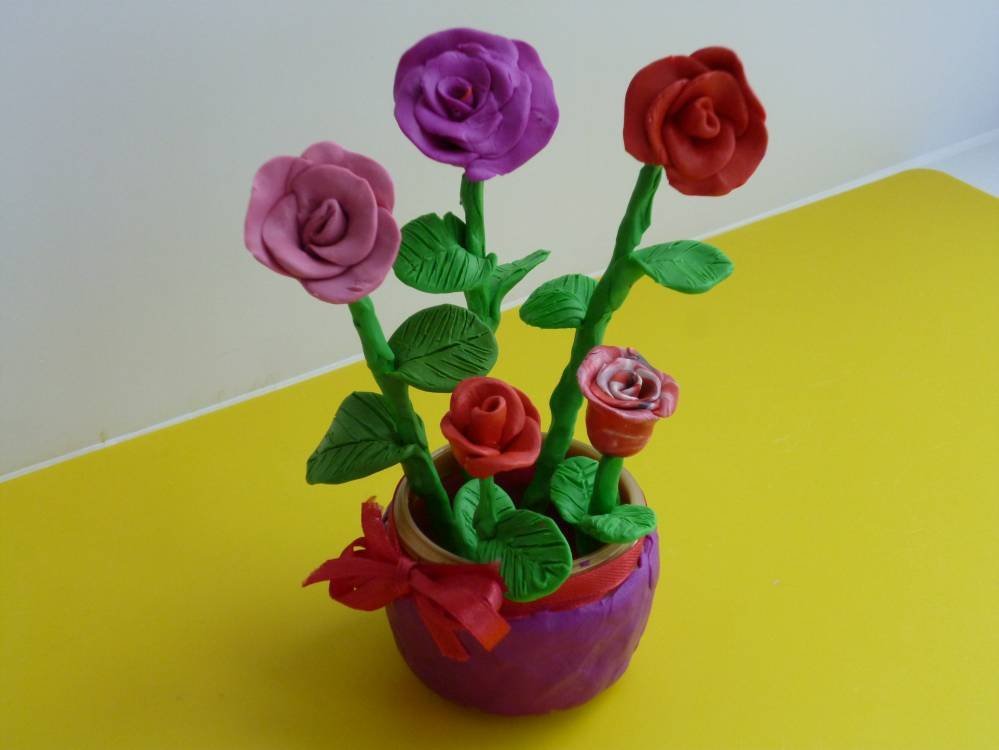 Поделки цветы из пластилина идеи по изготовлению своими руками фото