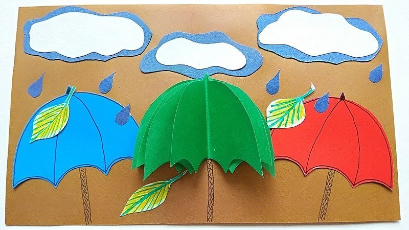 Поделки зонт из бумаги на картоне идеи по изготовлению своими руками фото