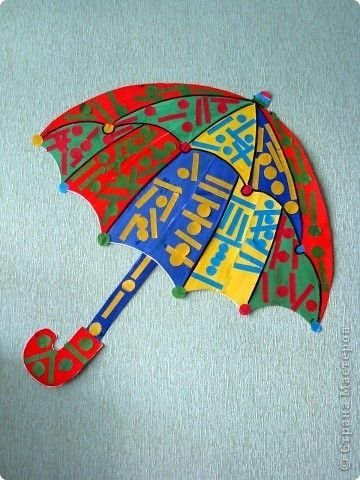 Поделки зонтик из пластилина на картоне идеи по изготовлению своими руками фото