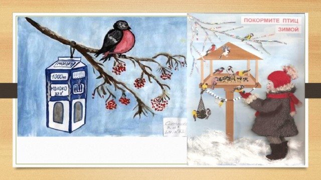 Покормите птиц зимой рисунок в детский сад фото