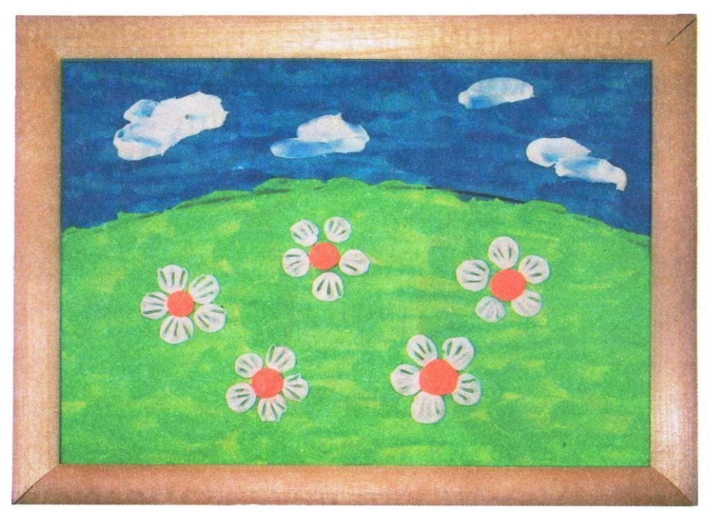 Поле с цветами рисунки детские фото