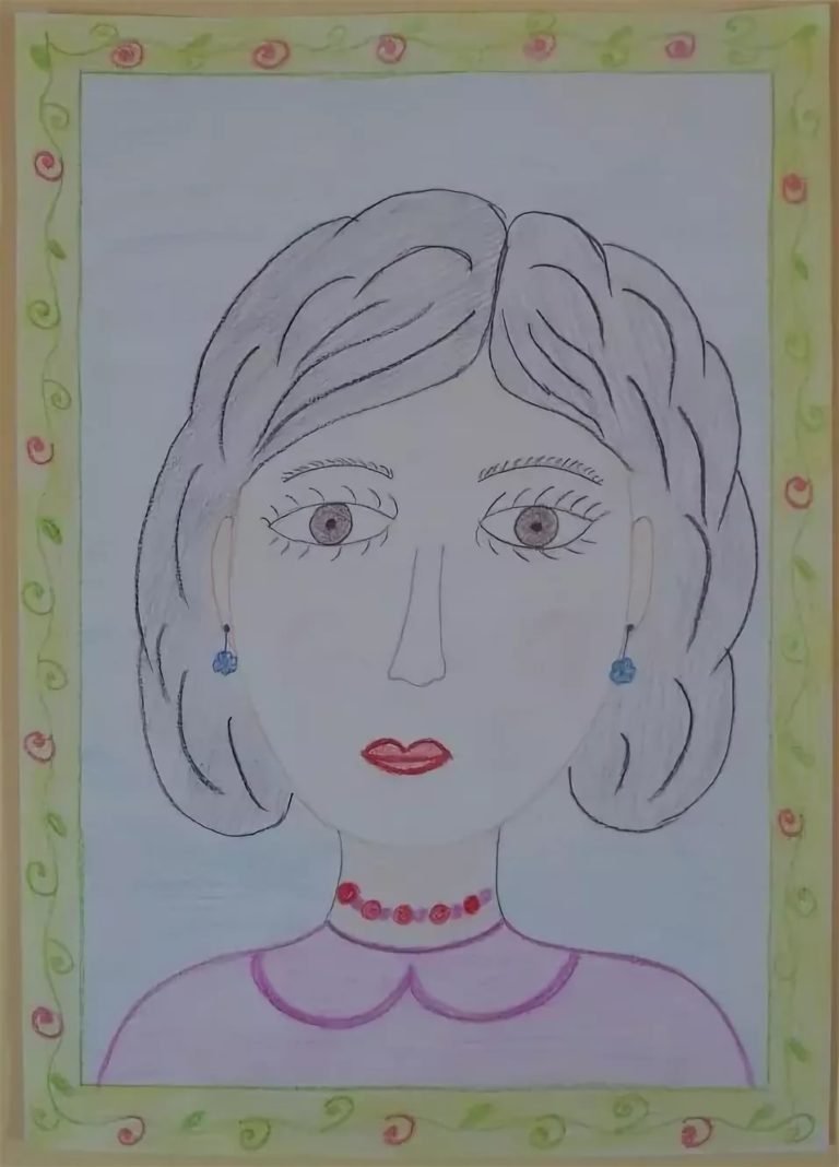 Портрет бабушки детский рисунок в садик фото