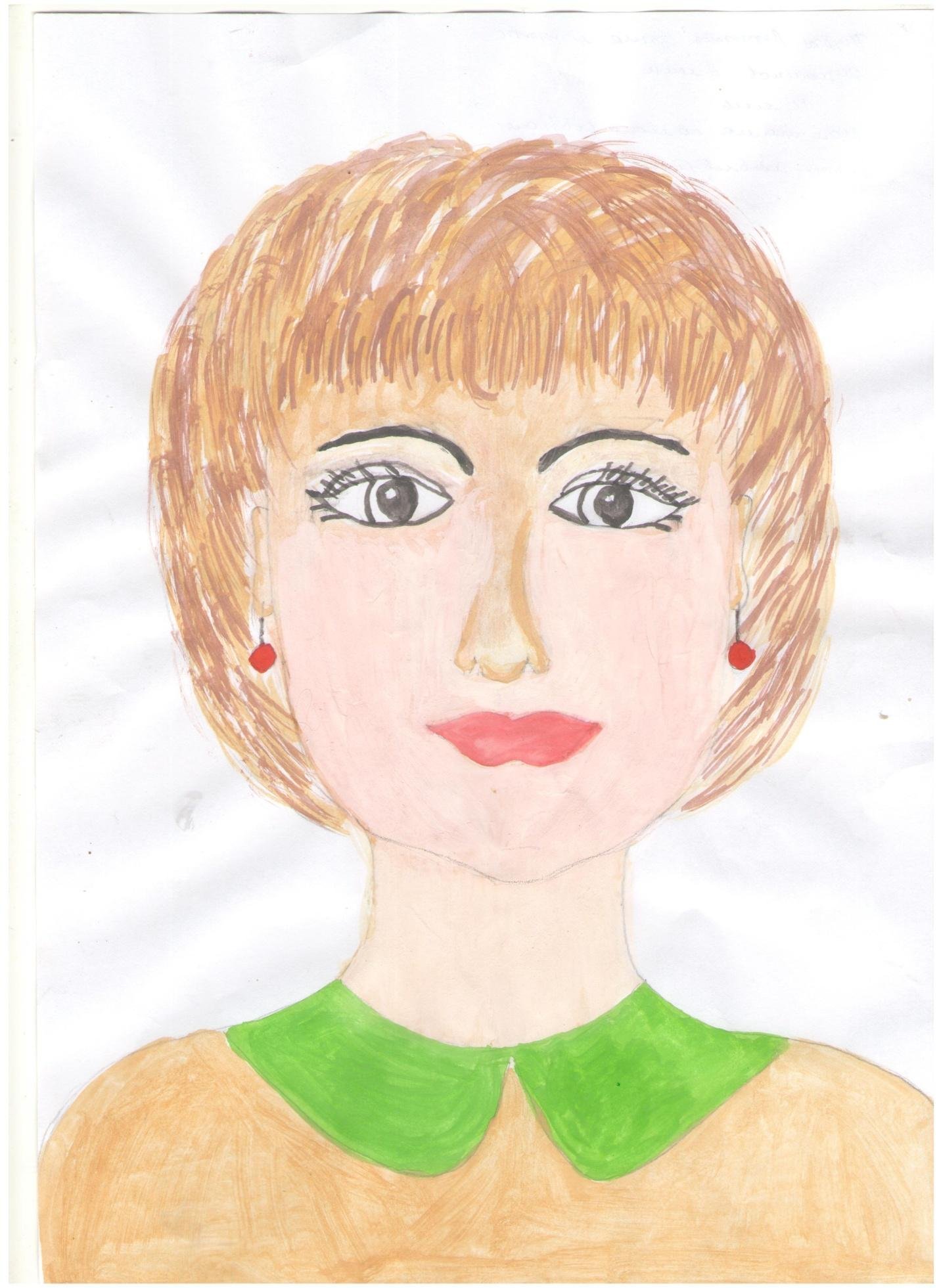 Портрет моей мамы детские рисунки фото
