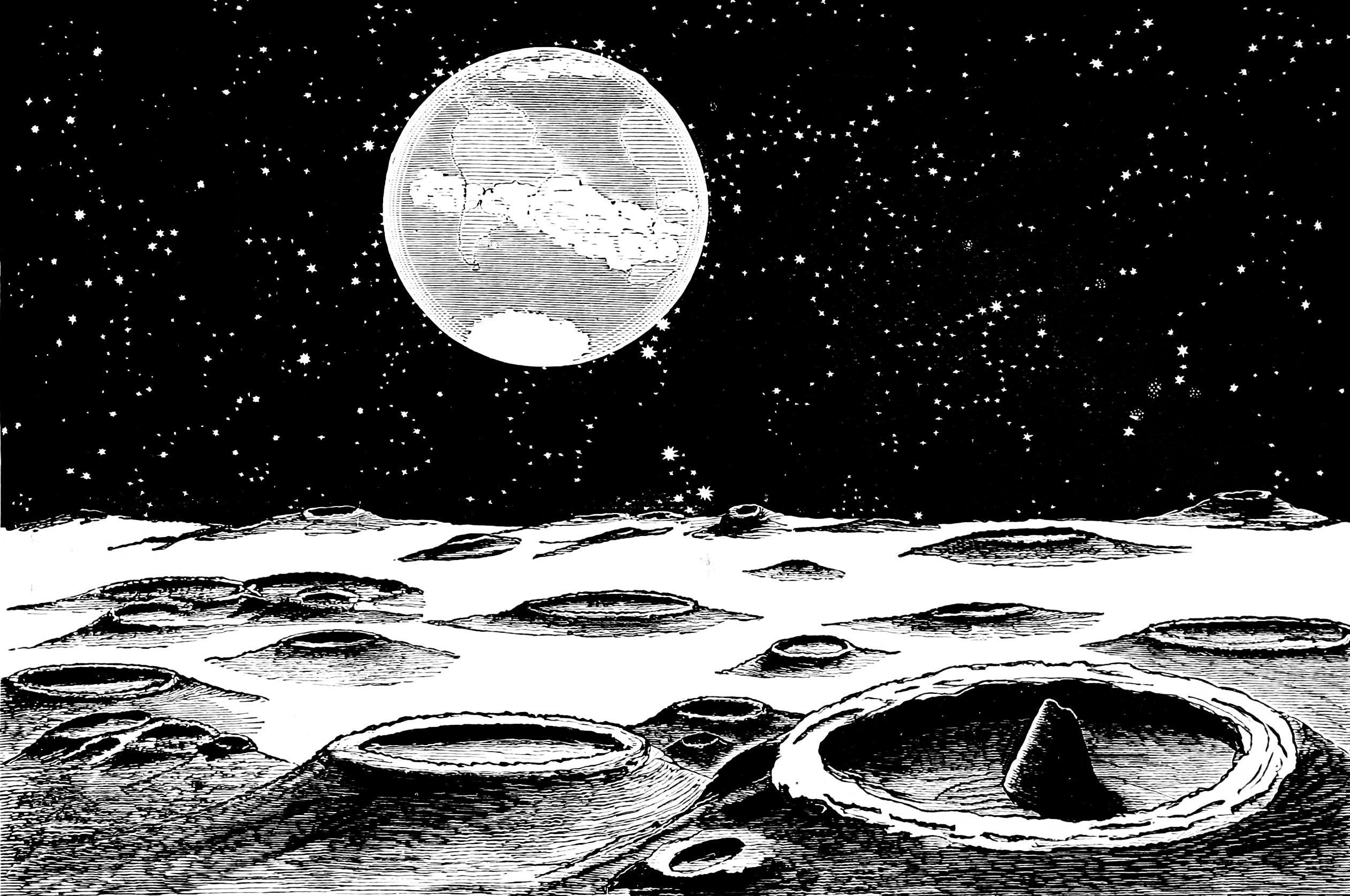 Поверхность луны рисунок детский фото