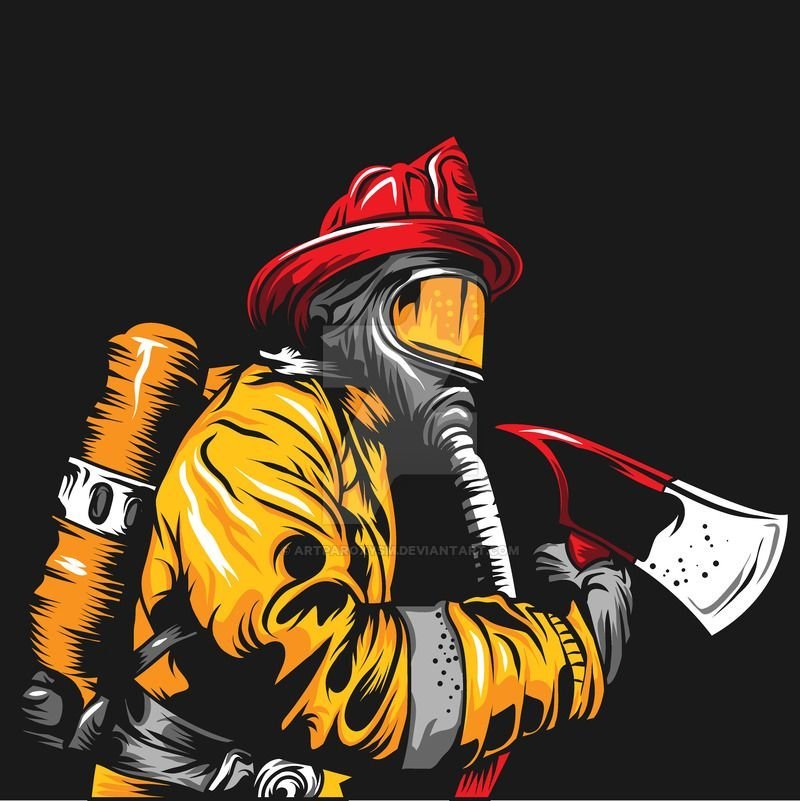 Пожарный арт рисунок фото