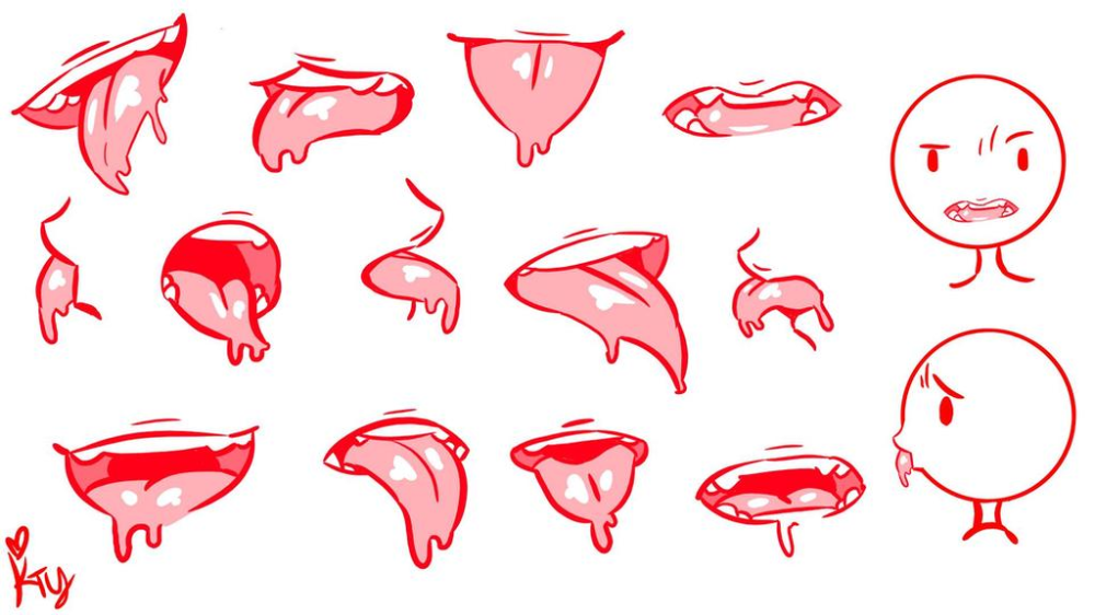 Прикусанная губа рисунки аниме фото