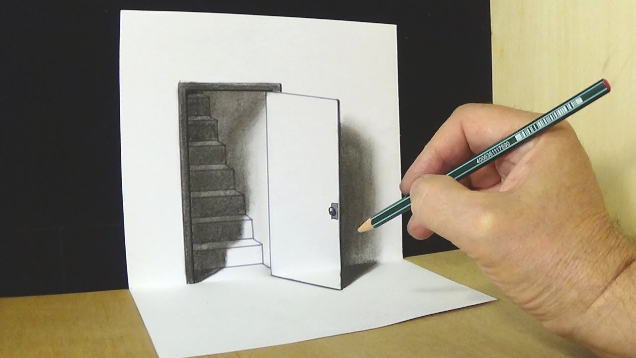 Простые 3д рисунки карандашом для начинающих поэтапно фото