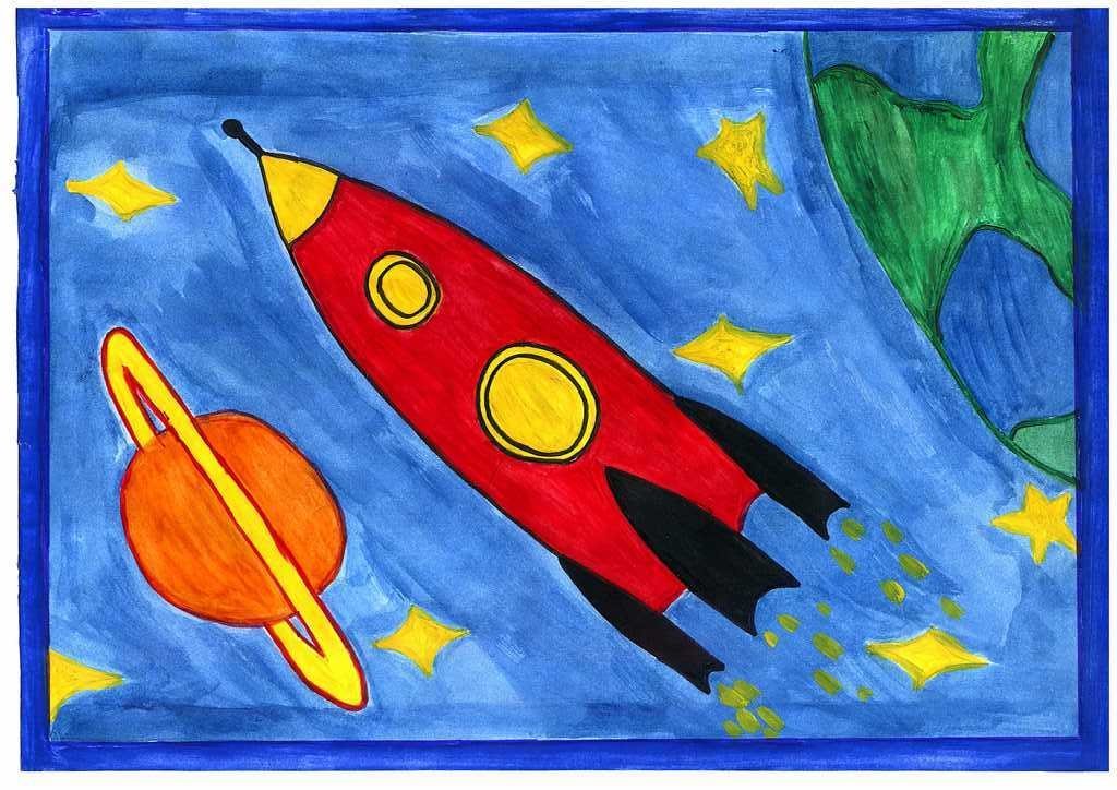 Простые детские рисунки космос фото