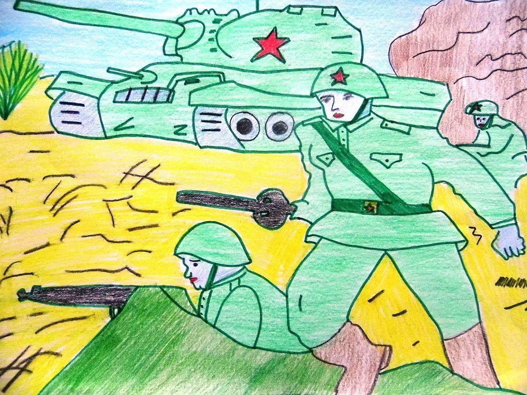 Простые детские рисунки о войне фото