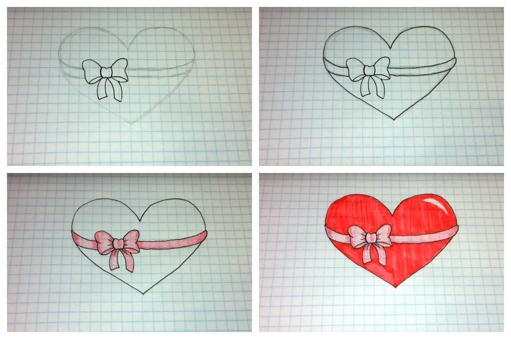Простые рисунки карандашом для начинающих сердечко фото