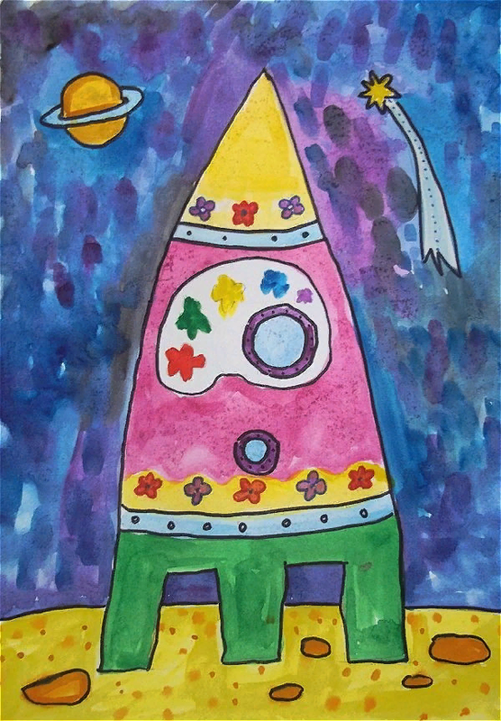 Ракета детский рисунок картинки фото