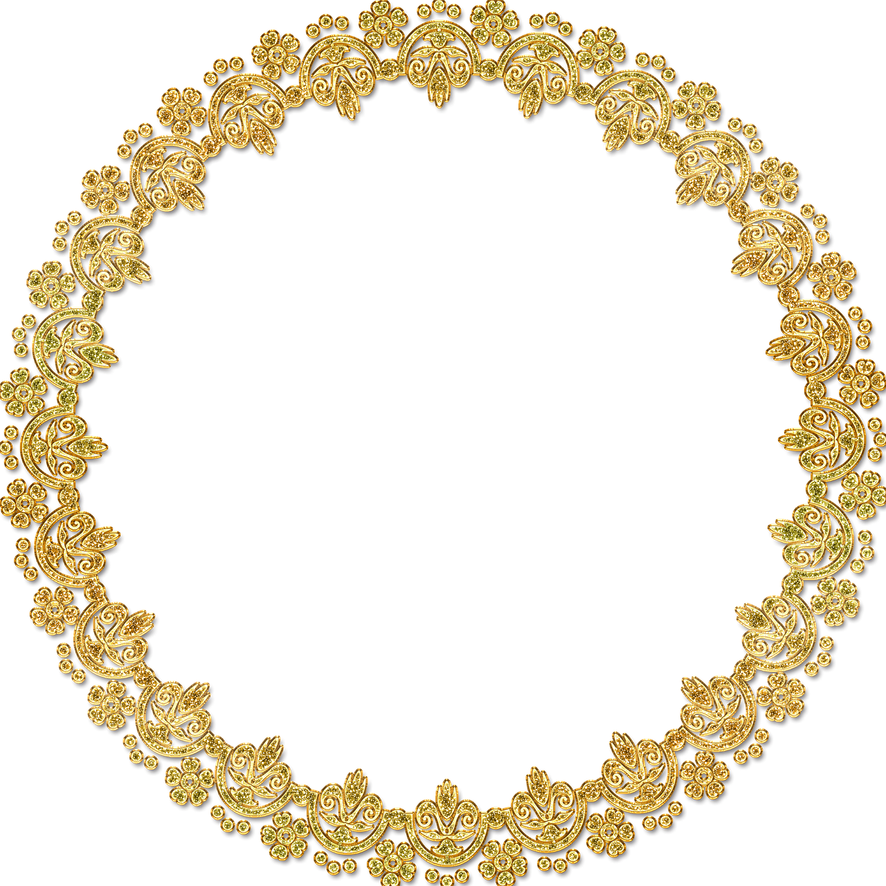 Рамка круглая золото на прозрачном фоне фото