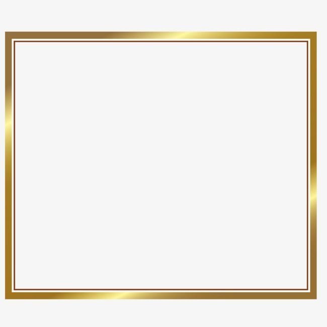 Рамка простая золотая на прозрачном фоне фото