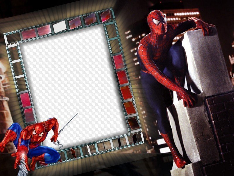 Рамка с человеком пауком на прозрачном фоне фото