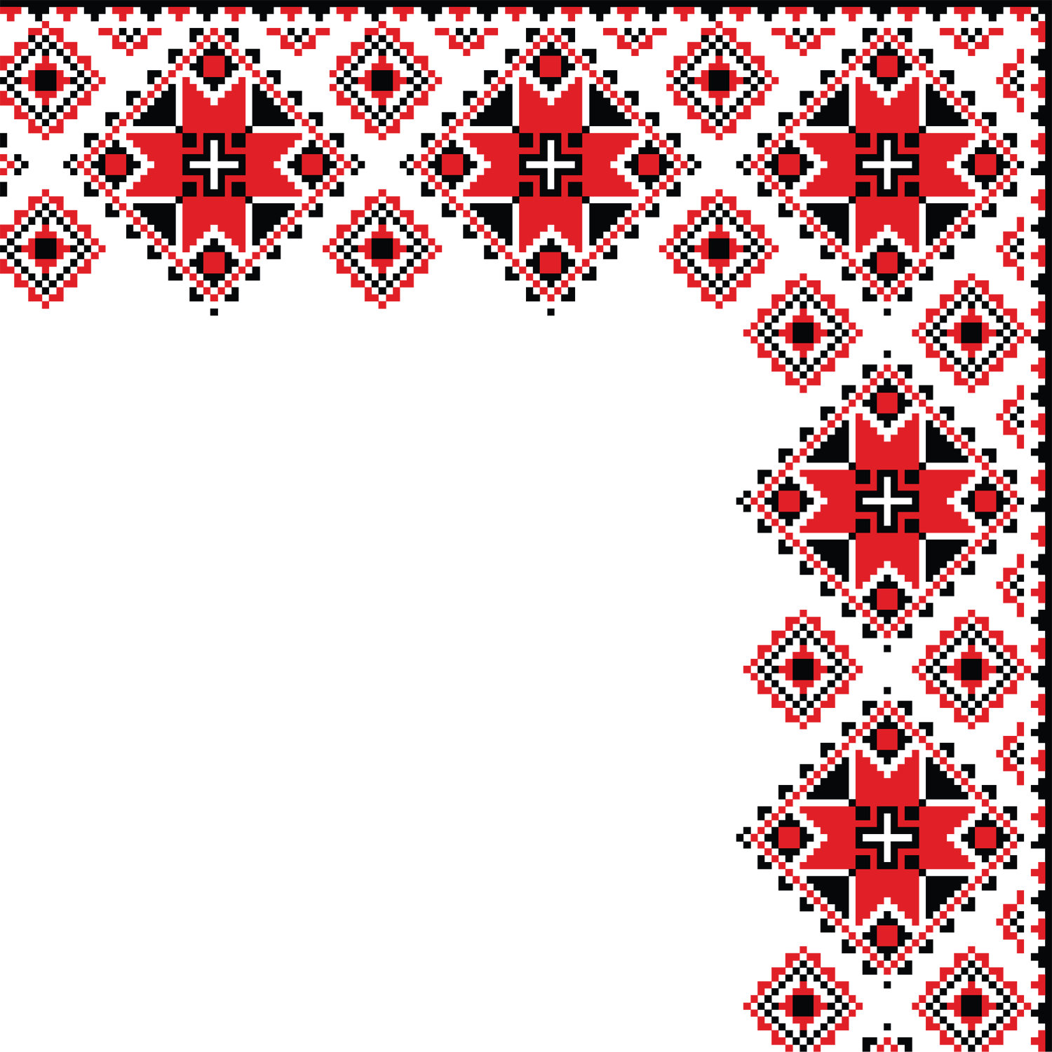 Рамка с марийским орнаментом на прозрачном фоне фото
