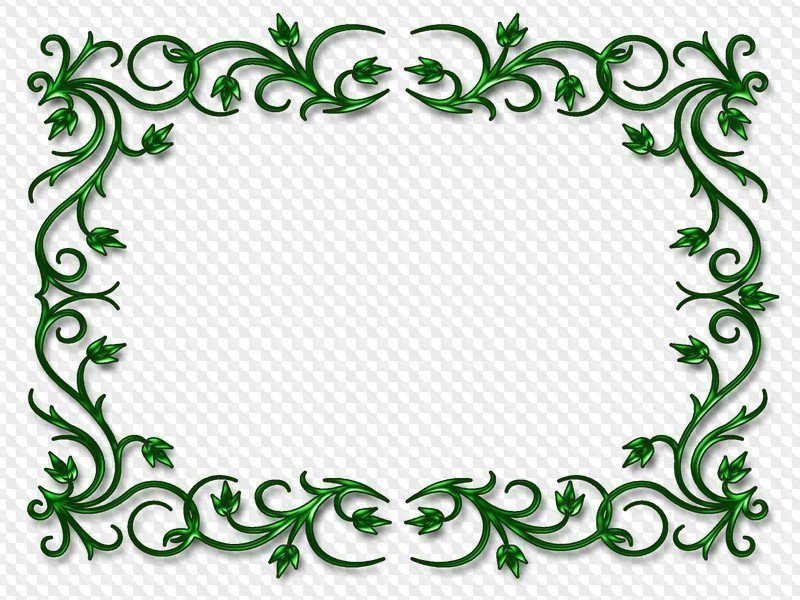 Растительный орнамент рамка на прозрачном фоне фото