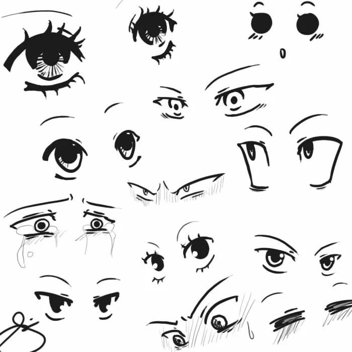 Рисунки аниме глаза маленькие фото
