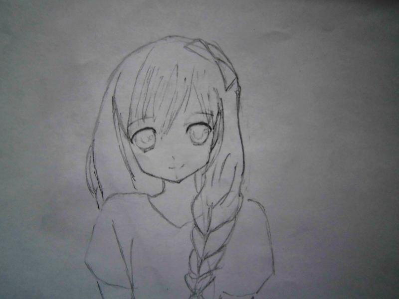 Рисунки аниме карандашом легкие девушки фото