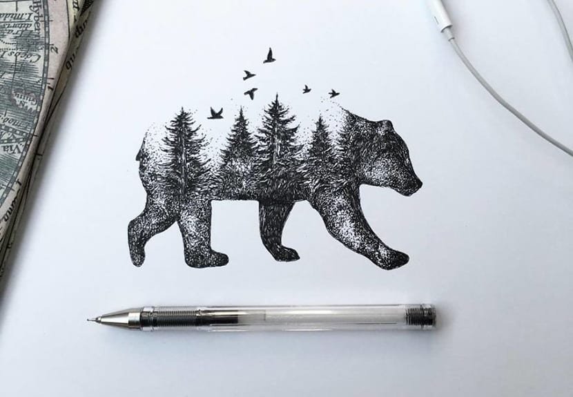 Рисунки черной ручкой животные простые фото