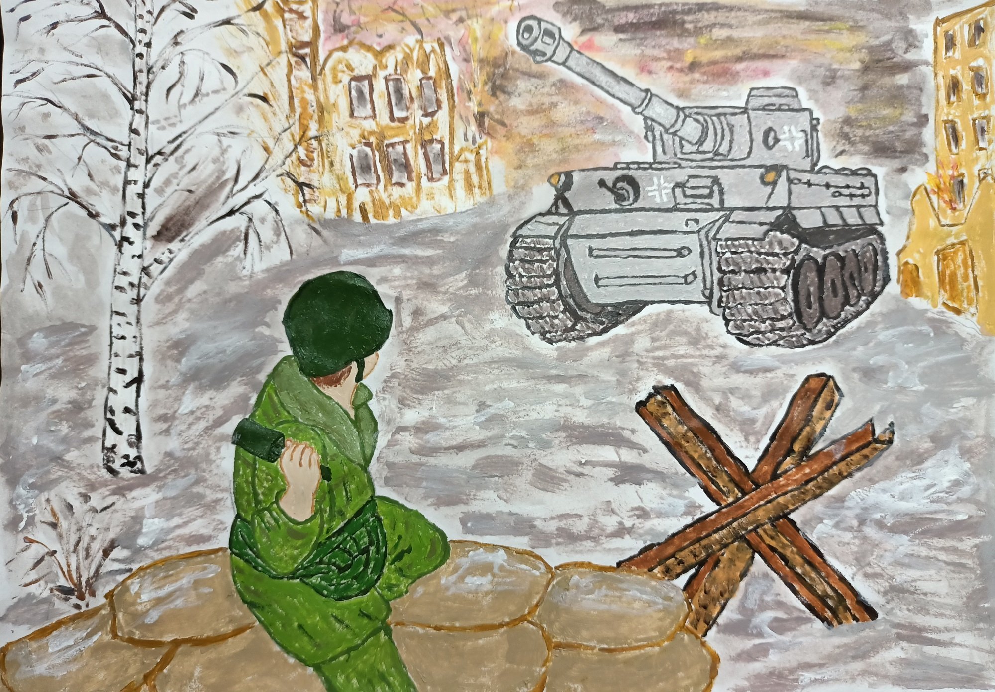 Рисунки детей на тему битва под Москвой фото