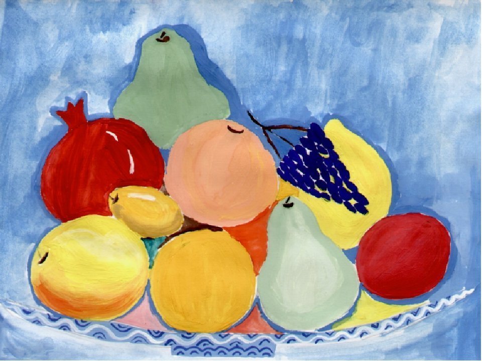 Рисунки детей на тему фрукты фото