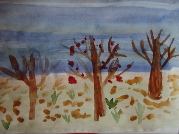 Рисунки детей на тему поздняя осень фото