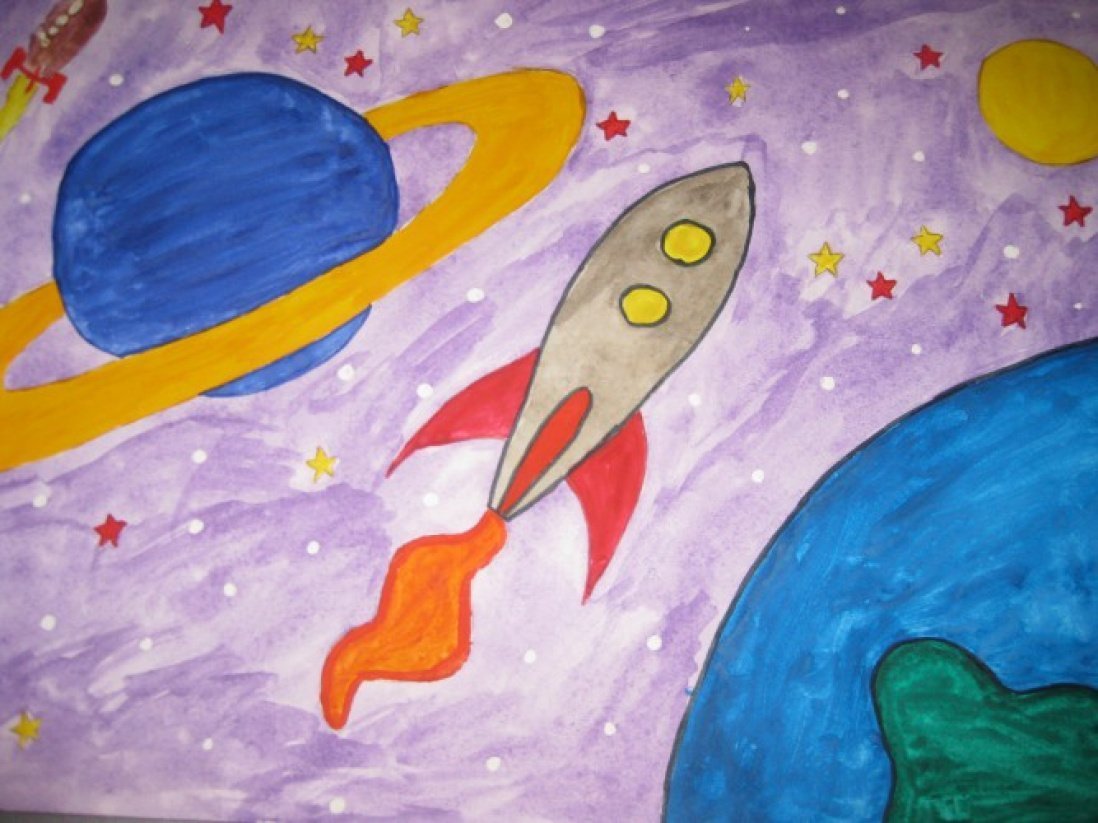 Рисунки для детей на космическую тему фото