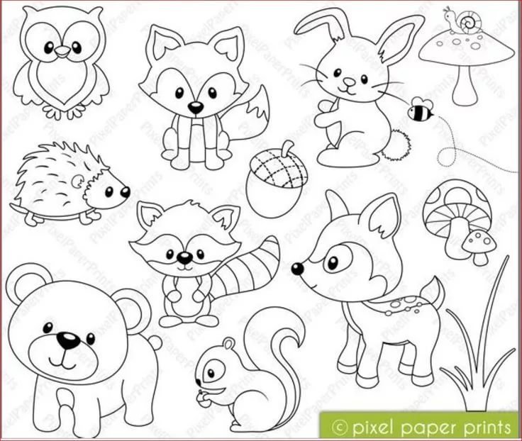 Рисунки для девочек легкие маленькие животные фото