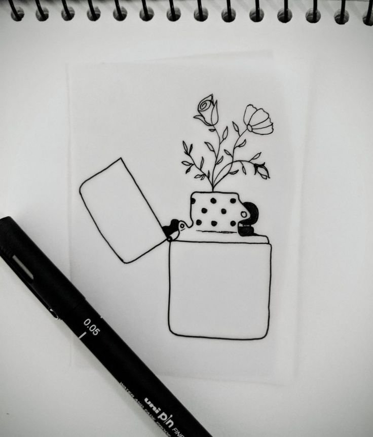 Рисунки для скетчбука для начинающих легкие и милые черной ручкой фото