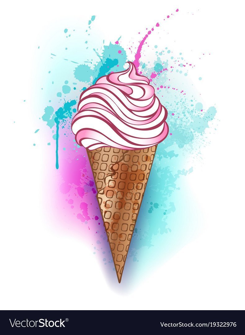 Рисунки для срисовки на праздник День мороженого в рожке фото