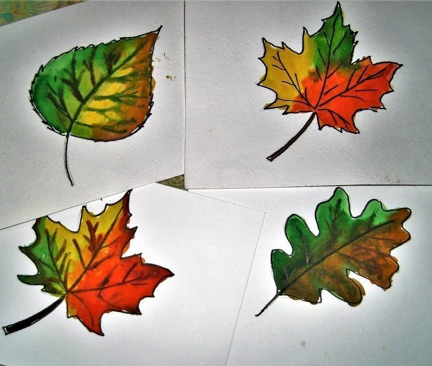 Рисунки для срисовки на праздник День Посмотрите на листья фото