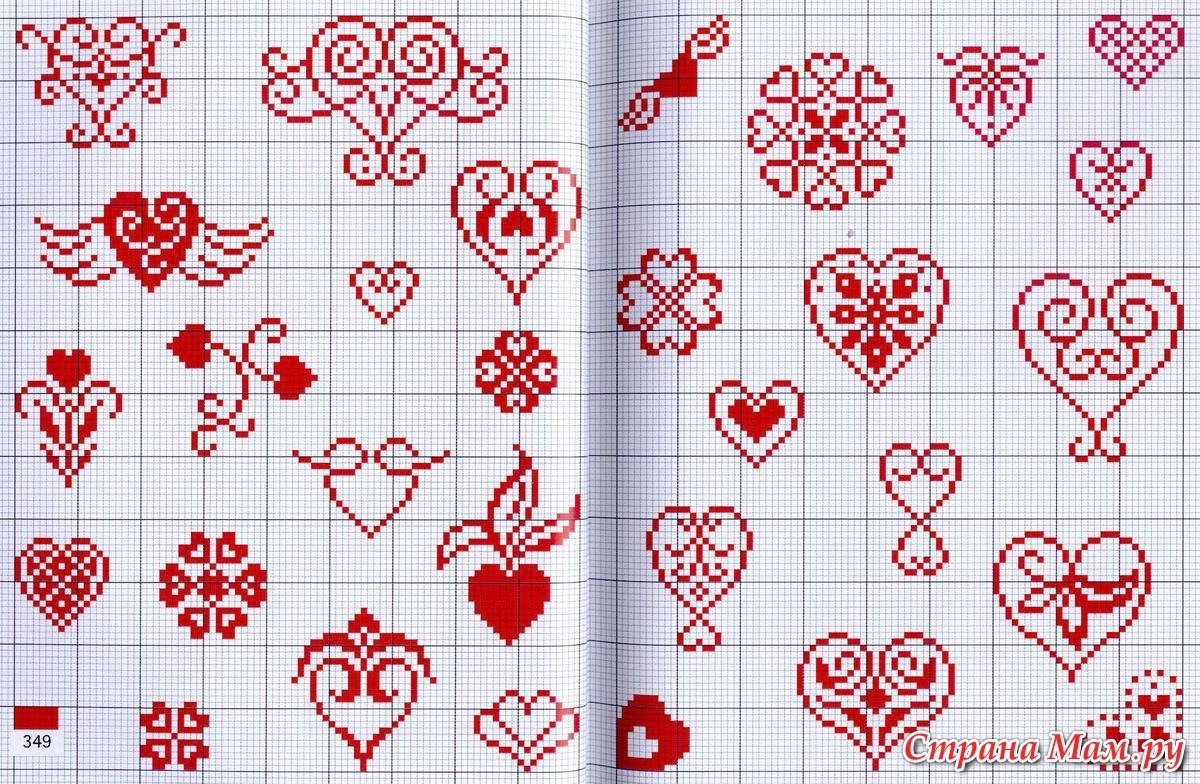 Рисунки для вышивки крестиком легкие для начинающих по клеткам сердечко фото