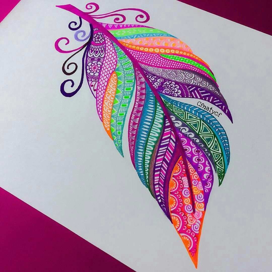 Рисунки гелевыми ручками цветными легкие для начинающих фото