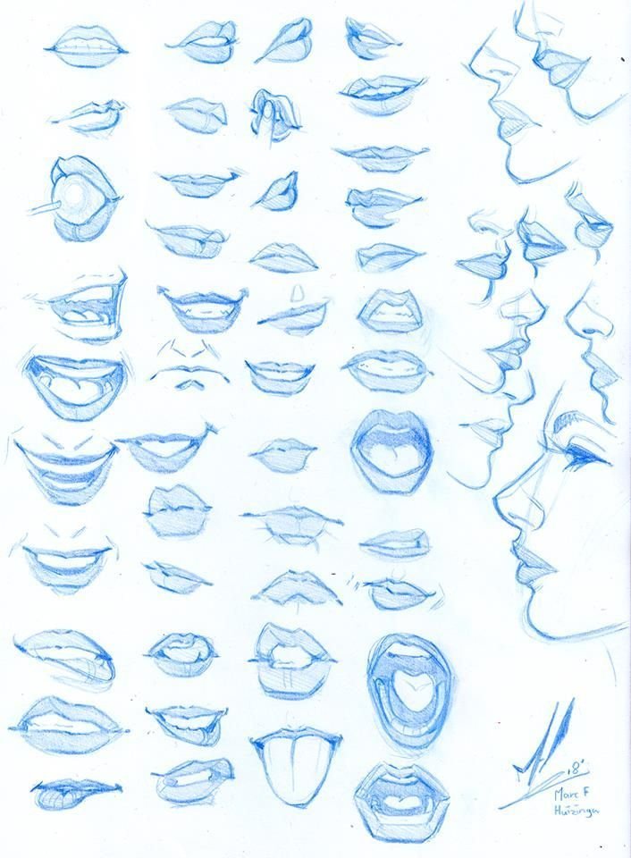 Рисунки губы аниме девушки фото