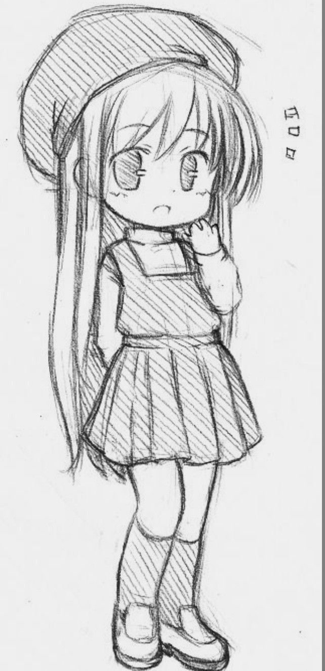 Рисунки карандашом для начинающих легкие и красивые аниме девушки фото