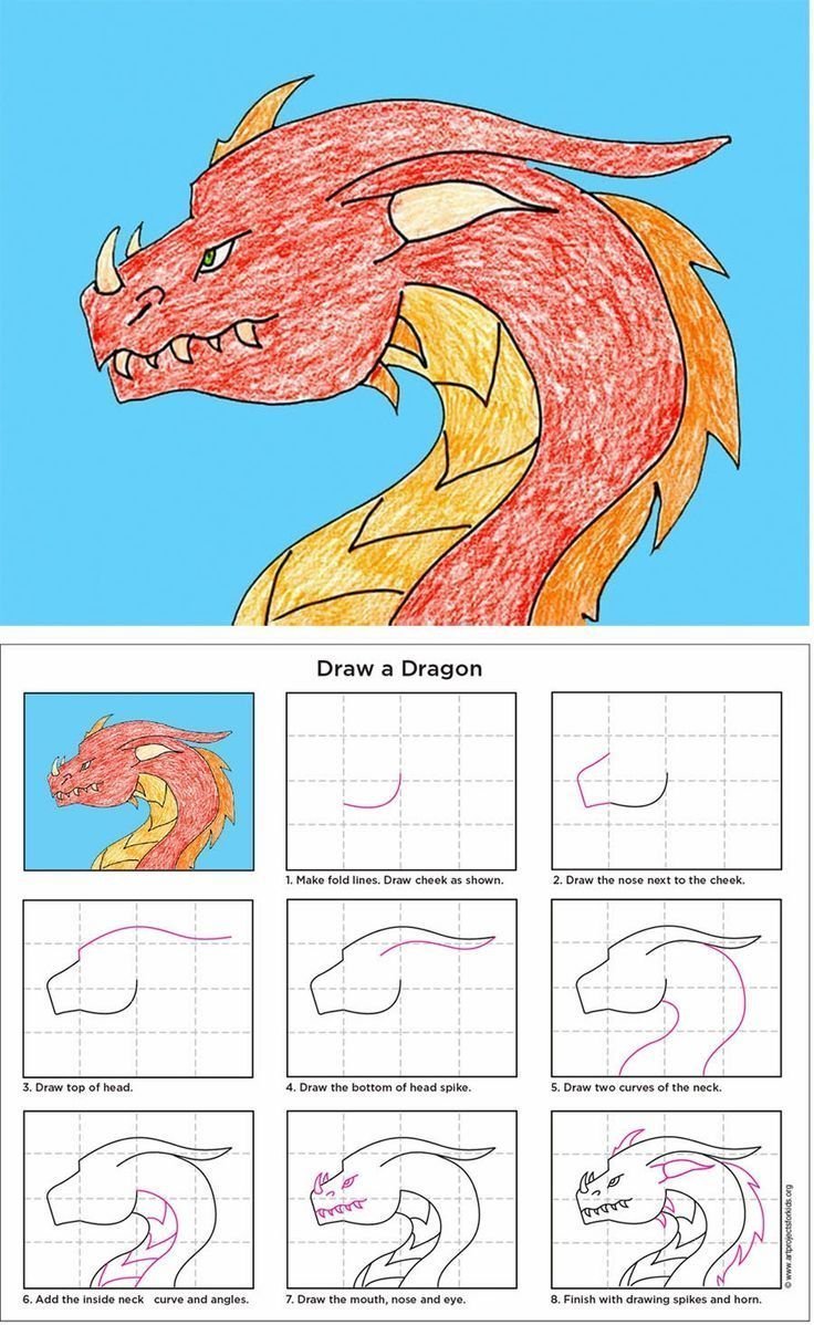 Рисунки карандашом драконы красивые поэтапно фото