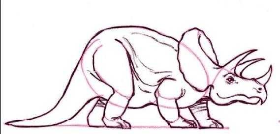 Рисунки карандашом легкие для начинающих динозавров фото