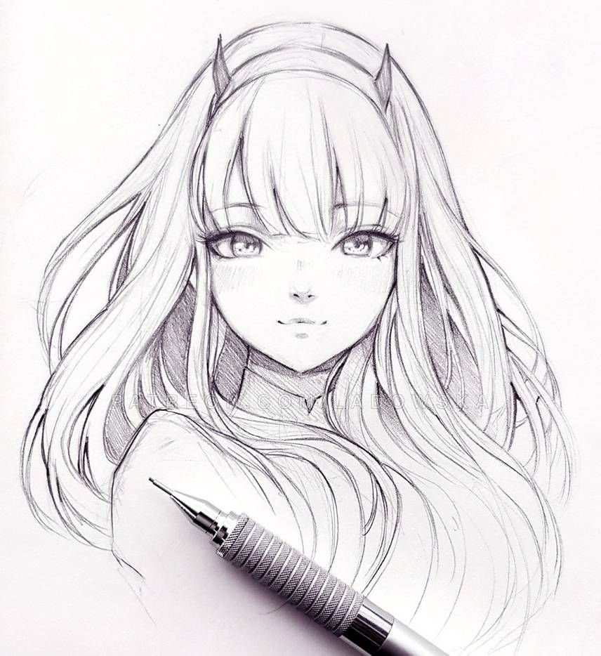 Рисунки карандашом лицо аниме красивые девушки фото