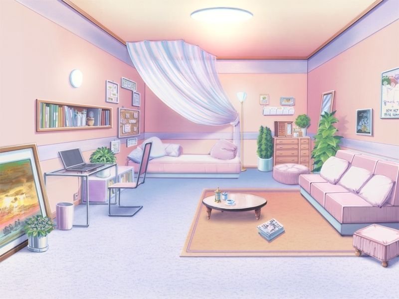 Рисунки комнаты в стиле аниме фото