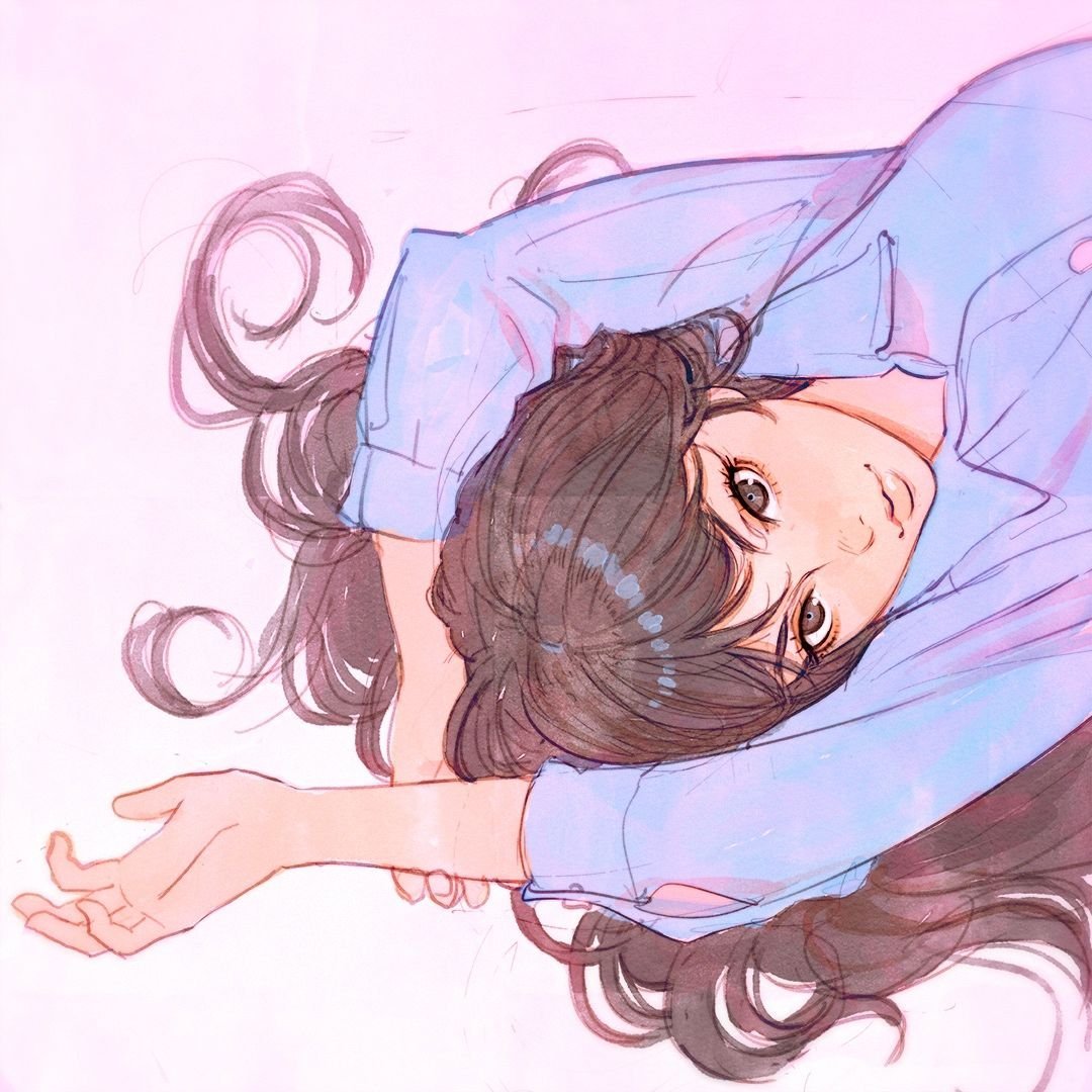 Рисунки лежащего аниме фото