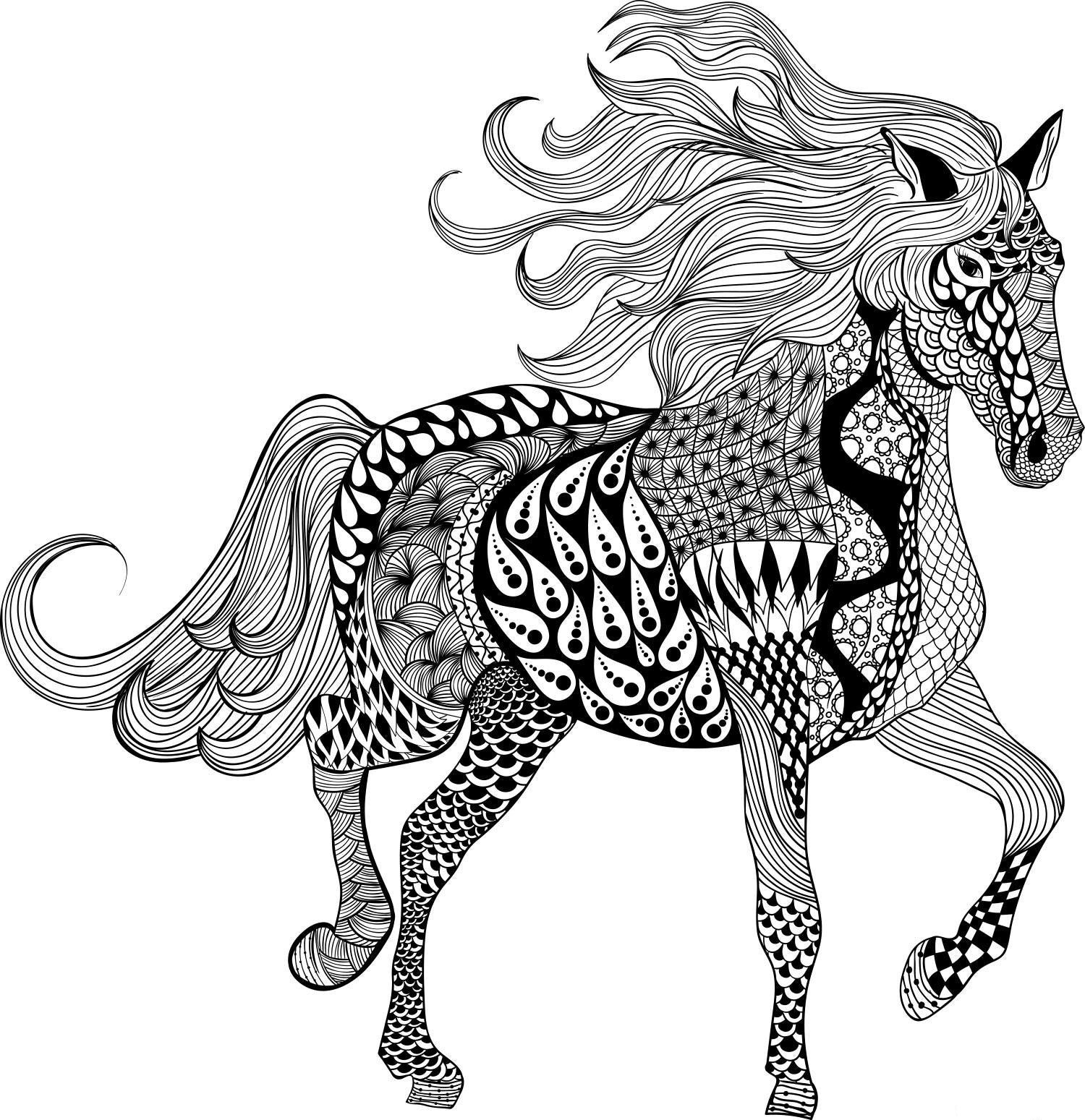 Рисунки лошадей с узорами фото