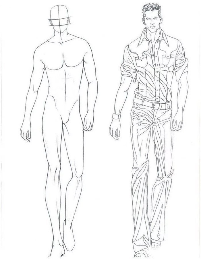 Рисунки моделей для эскизов мужской одежды фото