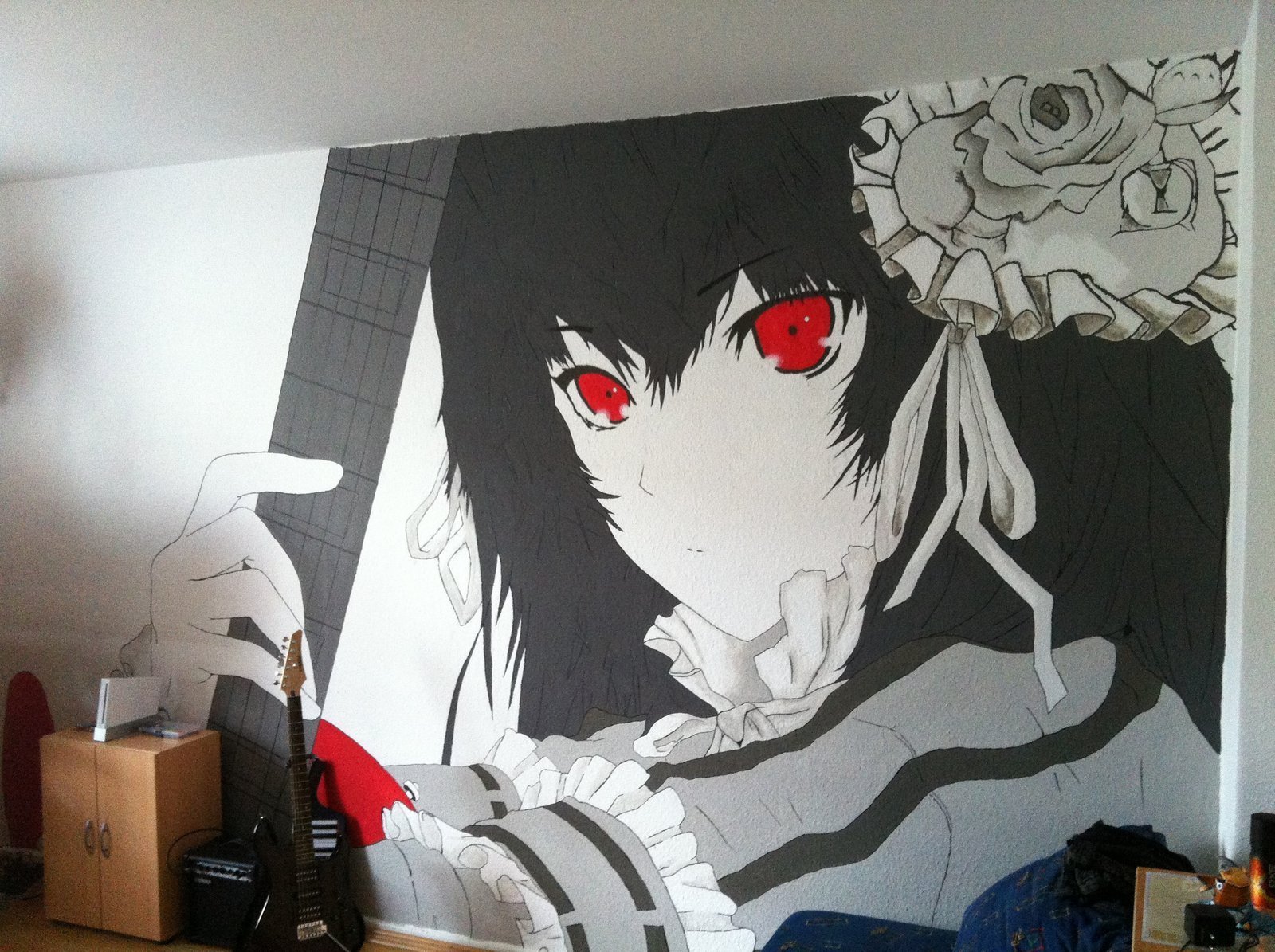 Рисунки на стене аниме девушка фото