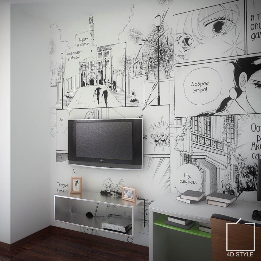 Рисунки на стене в квартире аниме фото