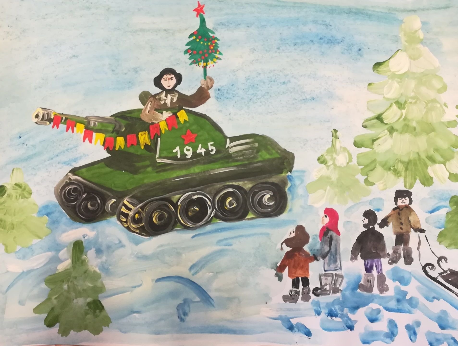 Рисунки на тему елка победы для детей фото