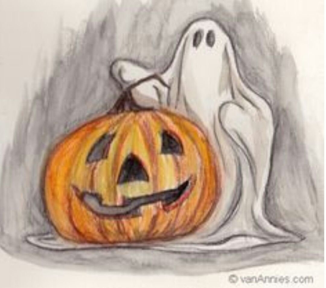 Рисунки на тему хэллоуин легкие фото