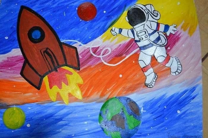 Рисунки на тему космос рисунки детей фото