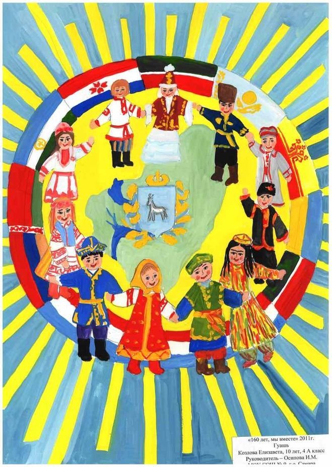 Рисунки на тему многонациональная Россия для детей фото